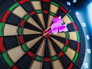 a dart in the middle of a dartboard at MOXY Osaka Honmachi in Osaka