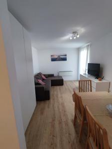 Televízia a/alebo spoločenská miestnosť v ubytovaní Apartma Mirko