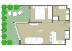 Plán poschodí v ubytovaní Ga Luxury Apartments M54