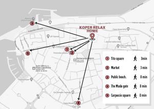 una mappa del ranger che si rompe per tornare a casa di Koper Relax home a Capodistria