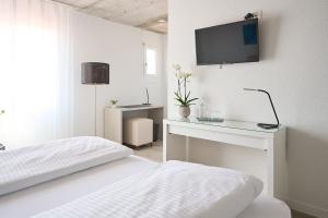 TV a/nebo společenská místnost v ubytování Aabach Hotel