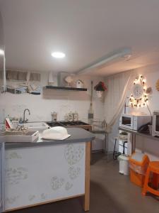 eine Küche mit Spüle und Arbeitsplatte in der Unterkunft Gîte EMOZIONE in Guebwiller + 5 Fotos