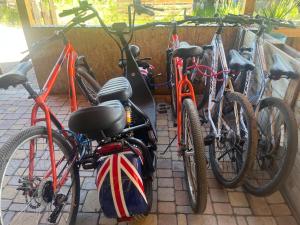 a group of bikes parked next to each other at Lake Sevan Hostel in Sevan
