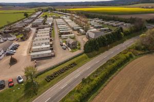 an aerial view of a parking lot with parked cars at Tummel 2 in Forfar