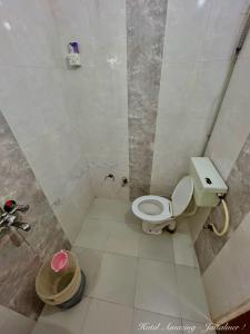 y baño con aseo y ducha. en Hotel Amazing Jaisalmer, en Jaisalmer