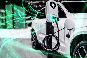 an electric car is plugged into a charger at Boutique Apartments Refresh in Vodice