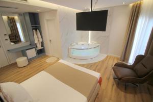 Koupelna v ubytování Hotel Strora