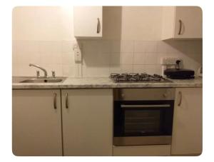 a kitchen with a sink and a stove top oven at Alexandra Palace White Hart Lane Twin room in London