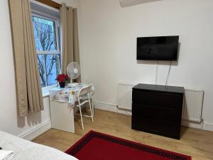 TV a/nebo společenská místnost v ubytování Tower Bridge Roomzzzz BnB