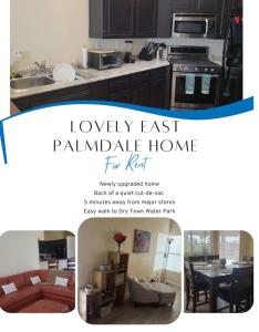 a collage of photos of a kitchen and a living room at Be Our Guest-Shared Home Tampa in Palmdale