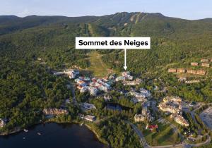 an aerial view of a resort in the mountains at Sommet Des Neiges in Mont-Tremblant