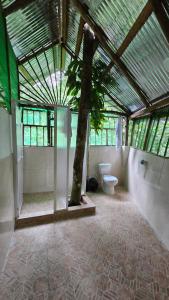 Koupelna v ubytování Cabaña en el arbol del Tacana