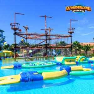 a water park with a bunch of inflatable tubes at Novaworld Phan Thiết-7Days mart in Phan Thiet