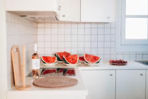 Kuchyň nebo kuchyňský kout v ubytování Villa Il Paradiso Andros