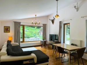 勒什諾夫的住宿－SOHO Lodge Rasnov，客厅配有沙发和桌子