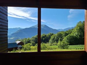 a view from a window of a mountain view at Kolibe Ćorić in Mojkovac