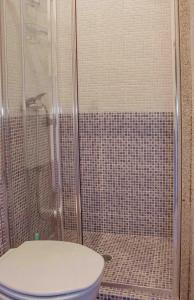 La salle de bains est pourvue d'une douche et de toilettes. dans l'établissement Casa das Fontes, à Ponte da Barca