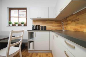 Kuchyň nebo kuchyňský kout v ubytování Apartmenthaus ROSE