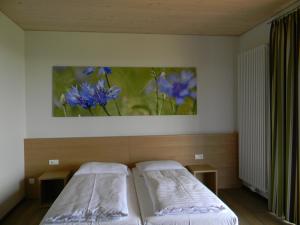 Postel nebo postele na pokoji v ubytování Schatz.Kammer Burg Kreuzen