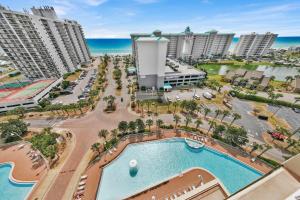 an aerial view of a resort with a pool and the ocean at Ariel Dunes I Unit 1209 Gulf view in Destin