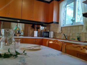 Kuchyň nebo kuchyňský kout v ubytování Aggelos House in Kalamitsi