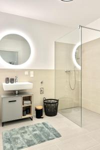 Koupelna v ubytování Modernes Studio beim Domplatz
