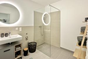 Koupelna v ubytování Modernes Studio beim Domplatz