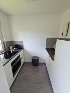 デュッセルドルフにあるApartment1のシンクとコンロのある小さなキッチン