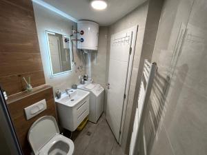 ein kleines Bad mit WC und Waschbecken in der Unterkunft Brand new apartment in Banja Luka