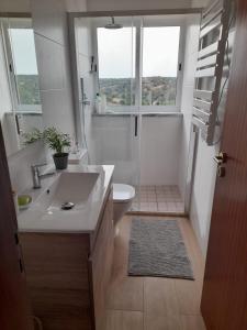 un bagno con lavandino, WC e finestra di Nova Quinta Moderna TORRAMO em Oliveiras, Campo de Laranjas, na Nacional 2, Alentejo 13750 m2 a Torrão Altre 105 foto