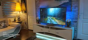 TV a/nebo společenská místnost v ubytování Péniche Morgane 2 chambre d'hôtes