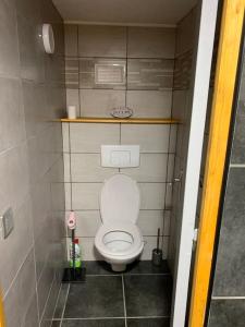 un piccolo bagno con servizi igienici in una cabina di La Roteirolle a Réotier Altre 4 foto