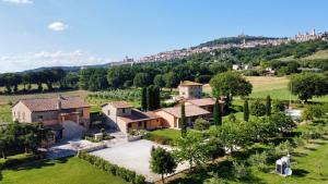 an aerial view of a villa in a provence estate at Giotto Country House & Spa in Assisi