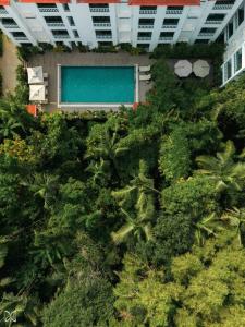 an overhead view of a garden with trees and plants at 1Bed Field View Penthouse in Assagao by Masaya stays in Bardez