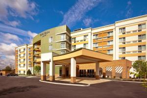 a rendering of the exterior of a hotel at Courtyard by Marriott Yonkers Westchester County in Yonkers