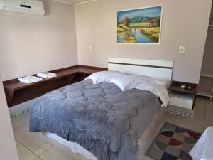 a bedroom with a bed and a painting on the wall at Harry World Parque Hotel in Curitibanos +42 photos