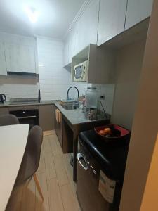 a kitchen with a bowl of fruit on the stove at Pacifico 802 in Arica