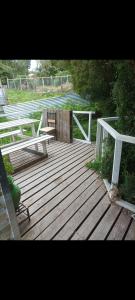 Balkón nebo terasa v ubytování Cabañas ruka may de dalcahue chiloe