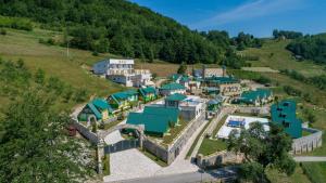 an aerial view of a resort in the mountains at Bali Mountain resort Montenegro in Bijelo Polje