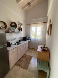 een keuken met een wastafel en een aanrecht bij Vicky's Panoramic View Apartments in Pelekas