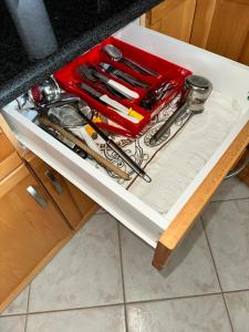 A kitchen or kitchenette at beautiful apartment near the beach