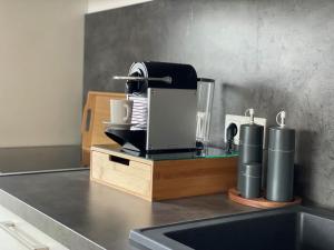 Küche/Küchenzeile in der Unterkunft Albert Einstein Suite im Wissenschaftspark