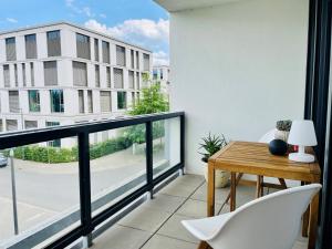 Ein Balkon oder eine Terrasse in der Unterkunft Albert Einstein Suite im Wissenschaftspark