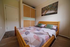 Katil atau katil-katil dalam bilik di Skopje City View Apartment