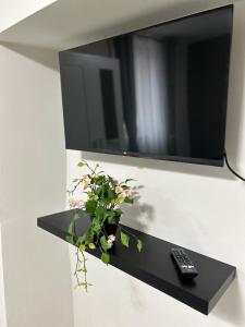 TV o dispositivi per l'intrattenimento presso Timco 3-story apartment with lake view and air-conditioner