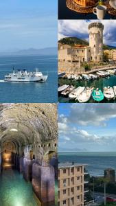 a collage of photos with boats in the water at La Vista Formia B&B in Formia +36 photos