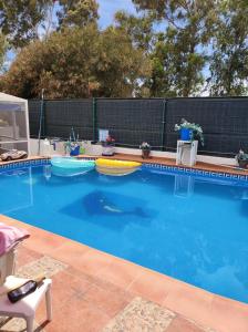a large swimming pool with blue water at Villa stamalmar in Villaricos