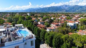arial view of a town with a resort at Zen Hotel Versilia in Marina di Pietrasanta
