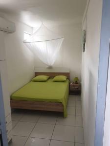 Postel nebo postele na pokoji v ubytování Vieux habitants Appartement avec vue sur jardin