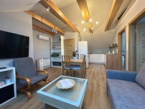 兹邦申Apartament_Zbąszyń的带沙发和桌子的客厅